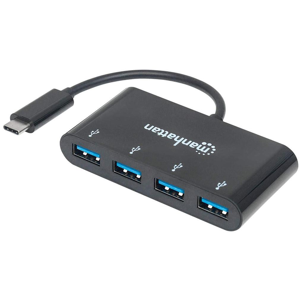 Manhattan 162746 hub di interfaccia USB 3.2 Gen 1 [3.1 Gen 1] Type-C 5000 Mbit/s Nero (USB-C DOCK/HUB 4-PORT- - 4X USB-A USB 3.