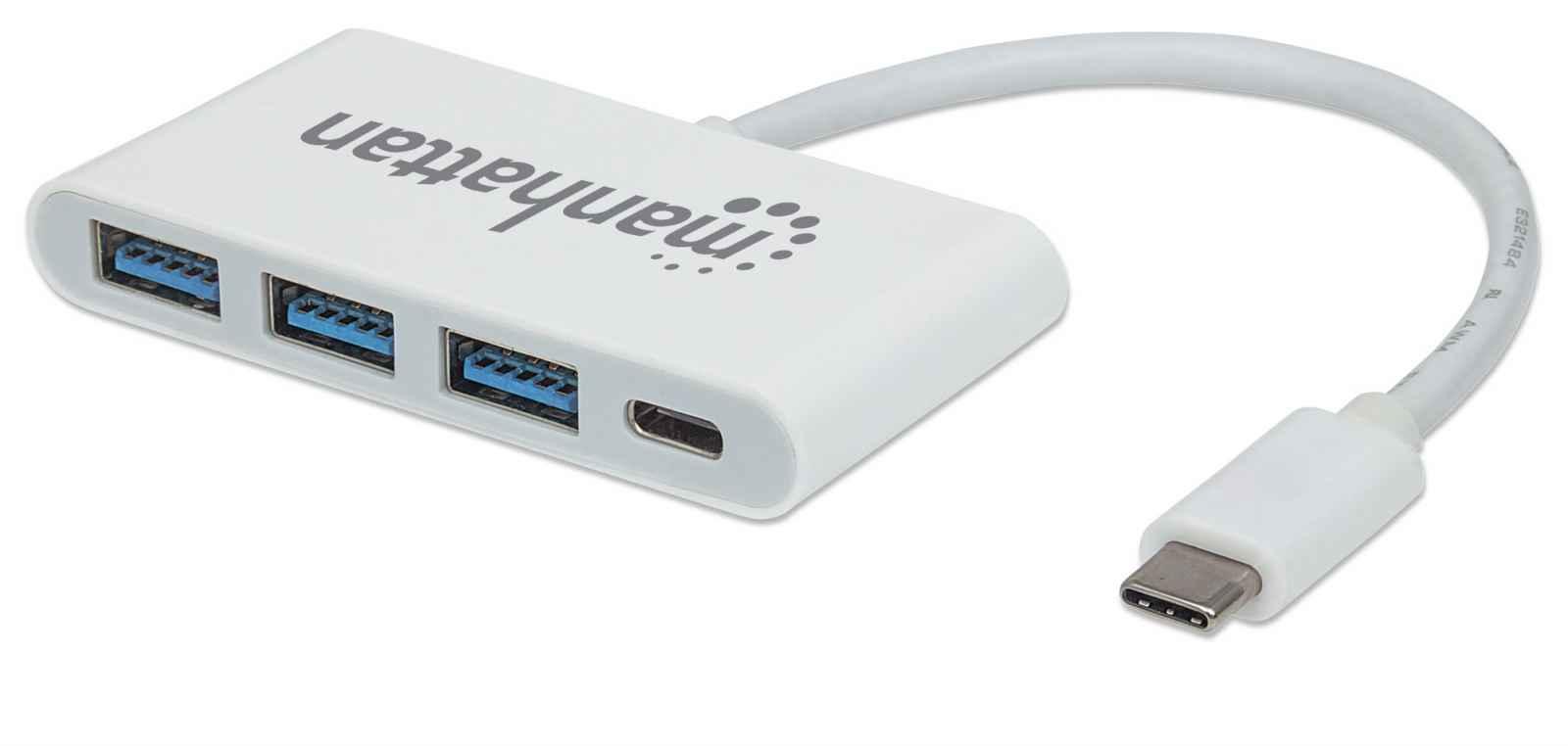 Manhattan 163552 hub di interfaccia USB 3.2 Gen 1 (3.1 Gen 1) Type-C 5000 Mbit/s Bianco