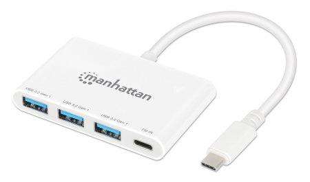 Manhattan 168434 hub di interfaccia USB 3.2 Gen 1 (3.1 Gen 1) Type-C 5000 Mbit/s Bianco