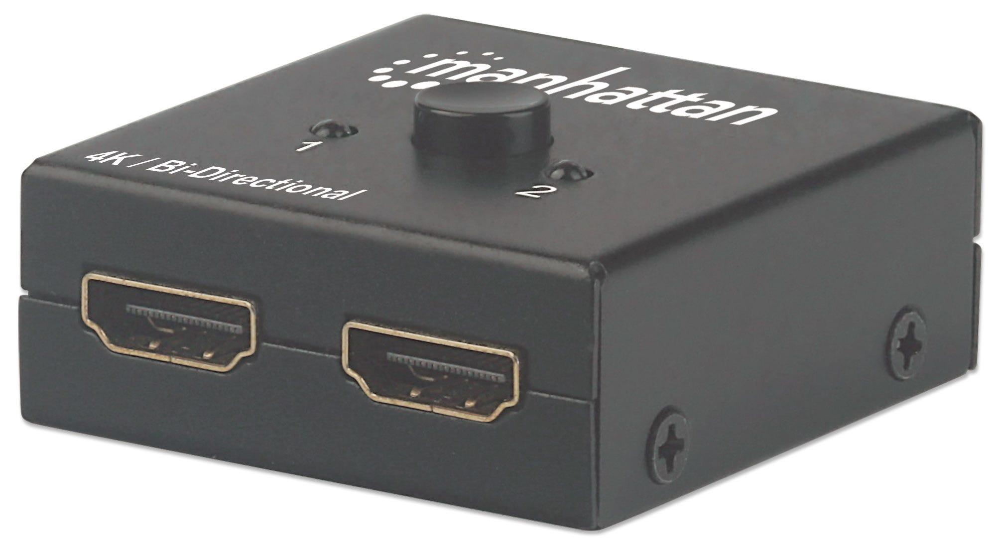 Manhattan 207850 conmutador de vdeo HDMI (HDMI SPLITTER/SWITCH 4K 2 PORT- - BI-DIRECT 4K/30HZ MANUAL PASSIVE)