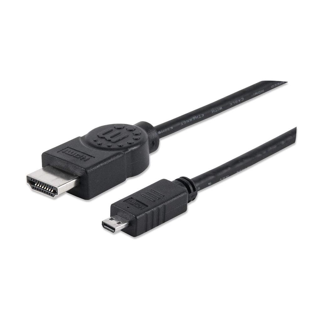 Manhattan 324427 cavo HDMI 2 m HDMI tipo A (Standard) HDMI tipo D (Micro) Nero