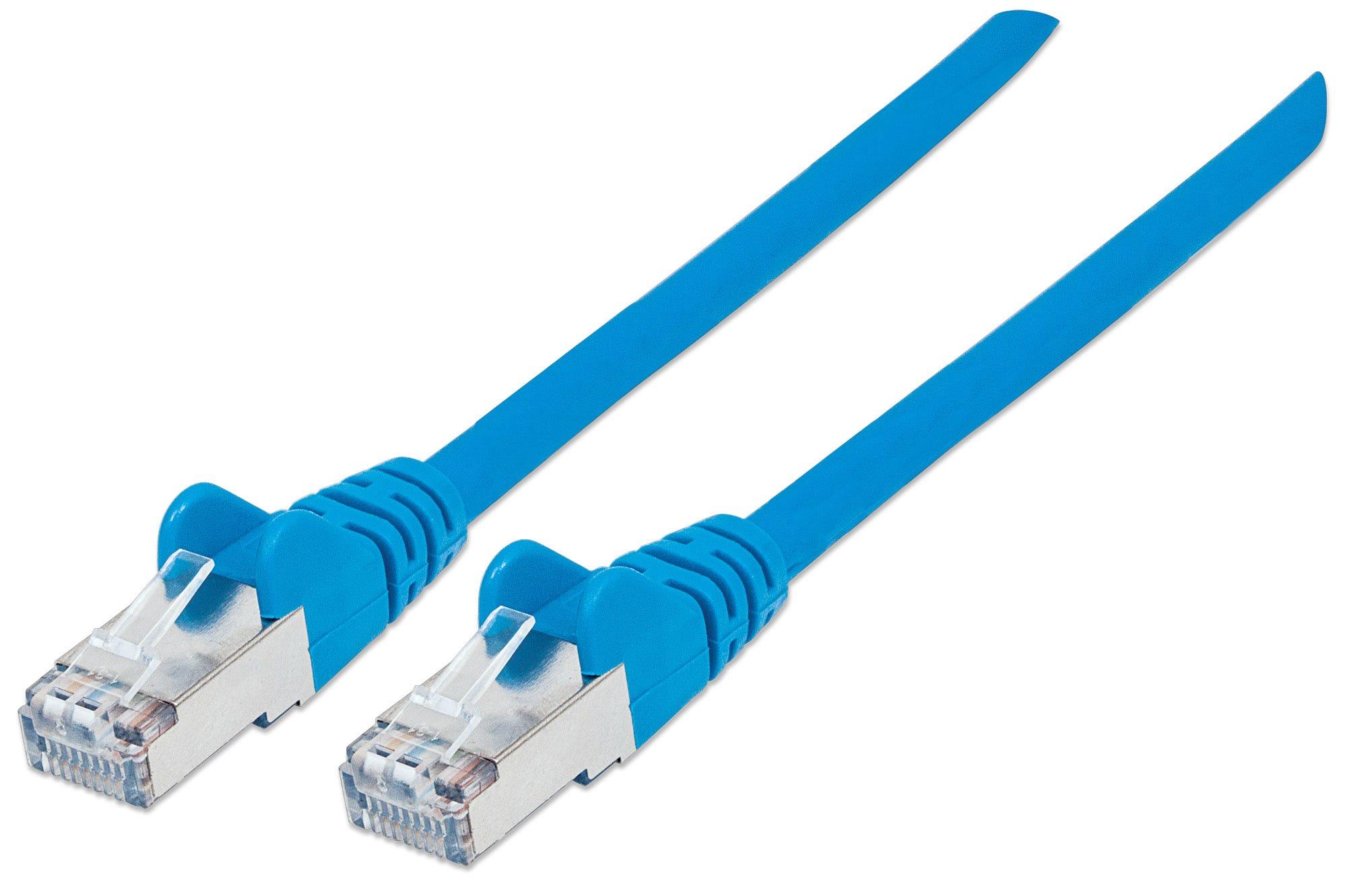 Intellinet 350723 cavo di rete Blu 0,5 m Cat6a S/FTP [S-STP] (NETWORK CABLE CAT6A COPPR 0.5M- - BLUE S/FTP SNAGLESS/BOOTED)