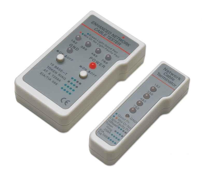 Intellinet 351898 tester per cavo di rete Tester per cavi UTP/STP Grigio, Bianco