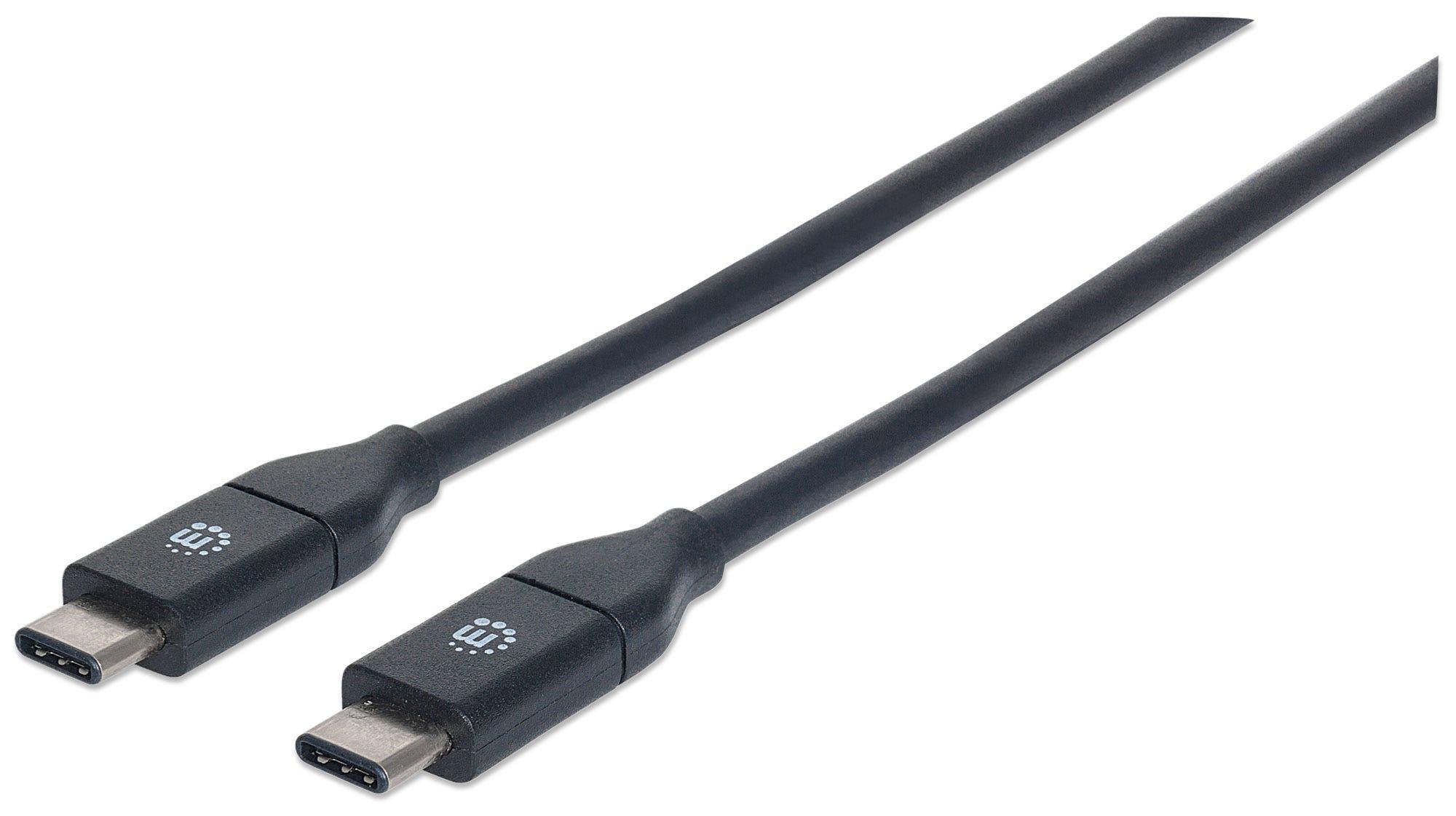 Manhattan 353526 cavo USB USB 3.2 Gen 2 [3.1 Gen 2] 1 m USB C Nero (USB-C CABLE 1M MALE/MALE- - 10GBPS BLACK POLYBAG)