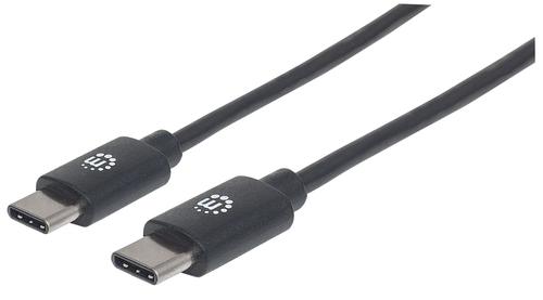 Manhattan 354875 cavo USB USB 2.0 2 m USB C Nero (USB-C to USB-C Cable, 2m, Male to Male, Black, 480 Mbps [USB 2.0], 3A, Equiva