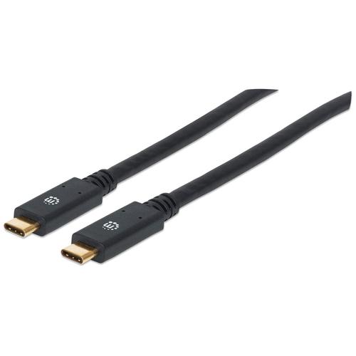 Manhattan 354905 cavo USB USB 3.2 Gen 1 [3.1 Gen 1] 2 m USB C Nero (USB-C to USB-C Cable, 2m, Male to Male, Black, 5 Gbps [USB