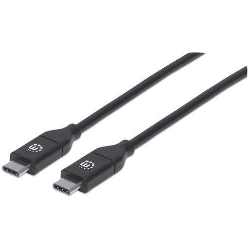 Manhattan 355247 cavo USB USB 2.0 2 m USB C Nero (USB-C CABLE 2M MALE/MALE- - 480MBPS [USB 2.0] 5A BLACK BAG)