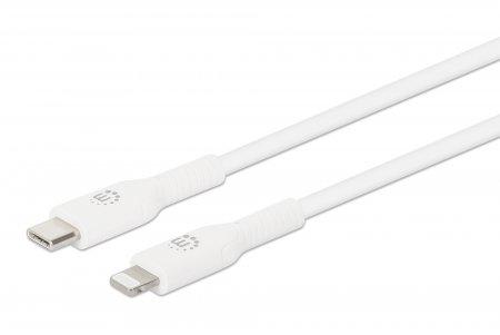 Manhattan 394505 cavo per cellulare Bianco 0,5 m USB C Lightning (USB-C TO LIGHTNING CABLE 0.5M- - MALE/MALE BLACK MFI/CERTIFIE