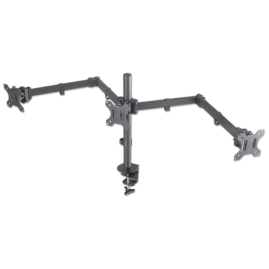 Manhattan 461658 supporto da tavolo per Tv a schermo piatto 68,6 cm [27] Nero Scrivania (TV/MONITOR DESK MOUNT 3 SCREENS - 27IN