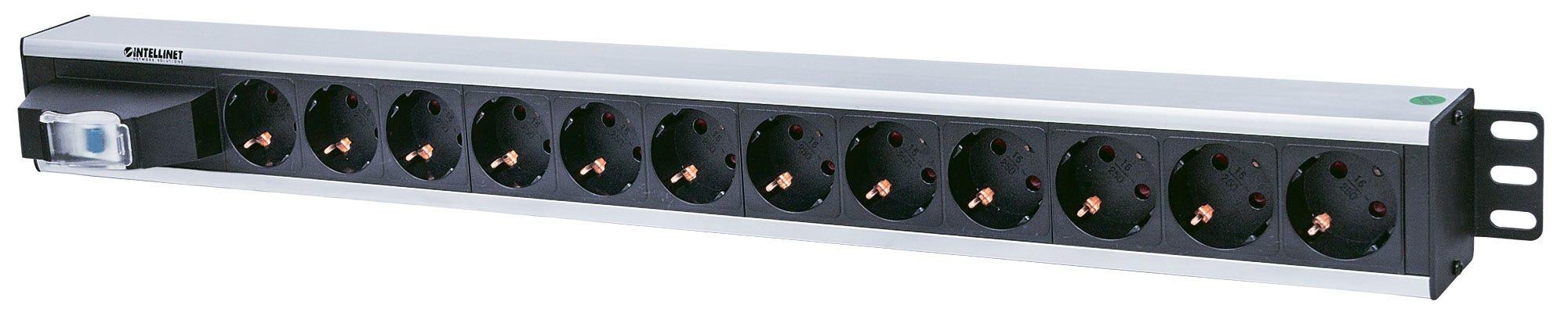 Intellinet 711449 unità di distribuzione dell'energia (PDU) 12 presa(e) AC Nero, Grigio