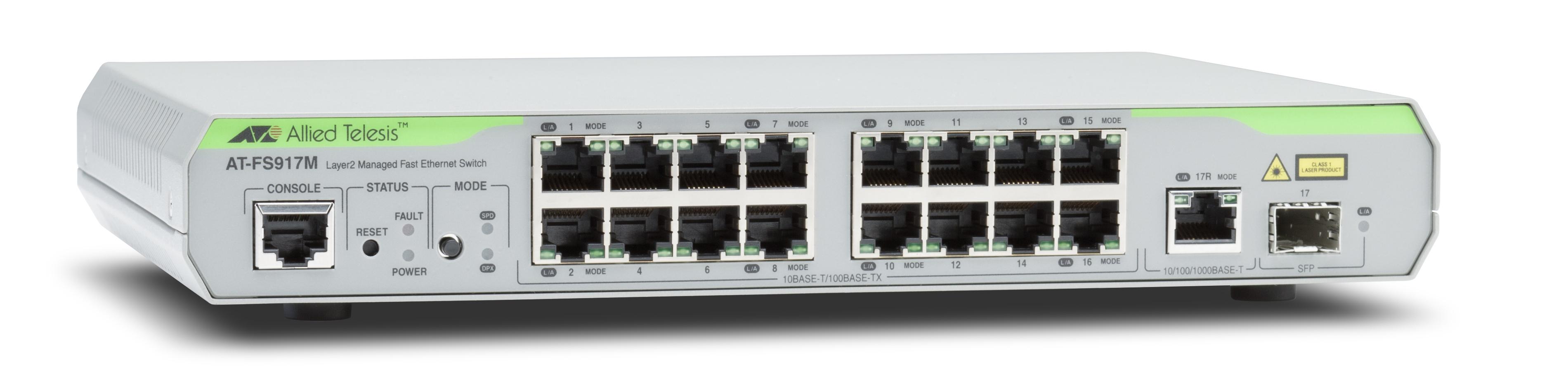 Allied Telesis AT-FS917M-50 Gestito L2 Fast Ethernet [10/100] Grigio (Allied Telesis - 16 Port Managed Standalone 10/100 Switch