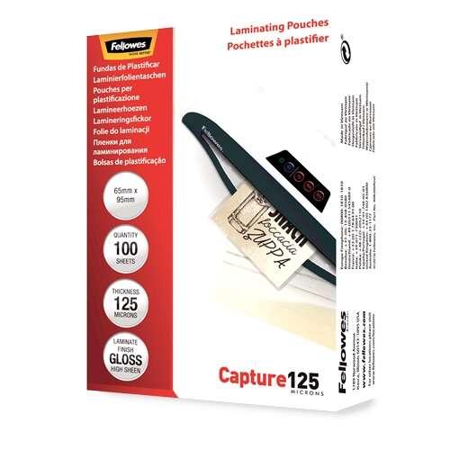 Pacchetto Fellowes di 125 copertine per mettere 65 x 95 mm Shine Cards - 125 micron - alta qualità - trasparente