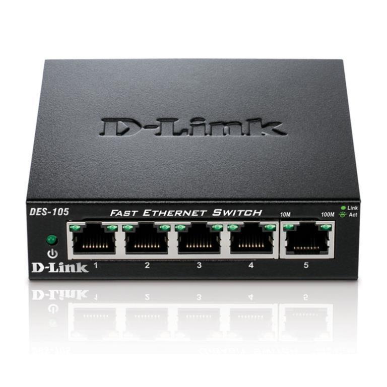 D-LINK SWITCH 5 PORTE 10/100 CASE METALLICO