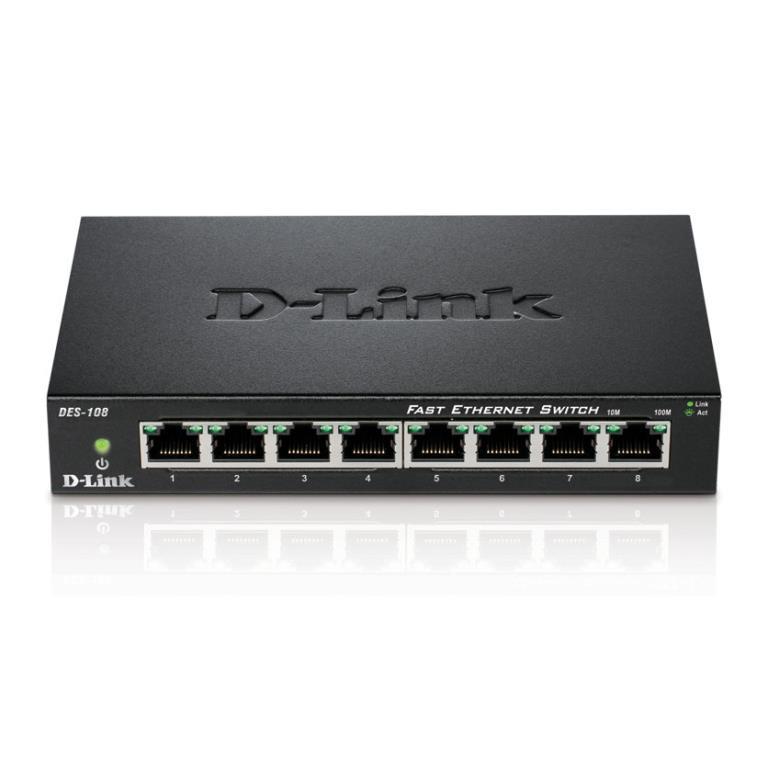 D-Link DES-108 Nero (DES-108/E FAST ETHERNET SWITCH - IN)