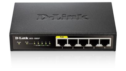 Switch UnManaged - D-Link 5 porte 10/100Mbps di cui 1 porta supporta PoE