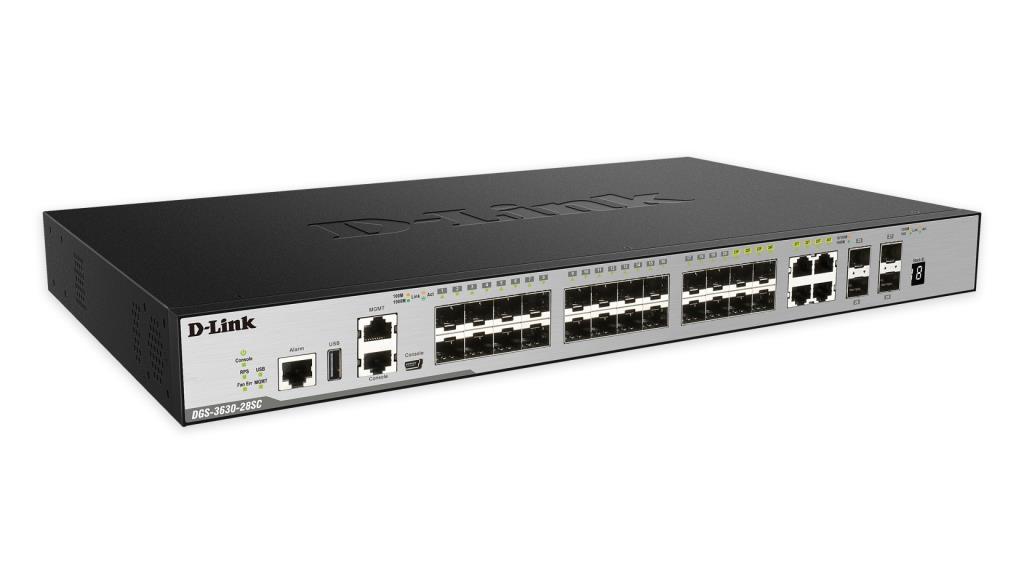 Switch D-Link L3 - 24 porte SFP di cui 4 Combo 1000Base-T/SFP & 4 porte 10GE SFP+