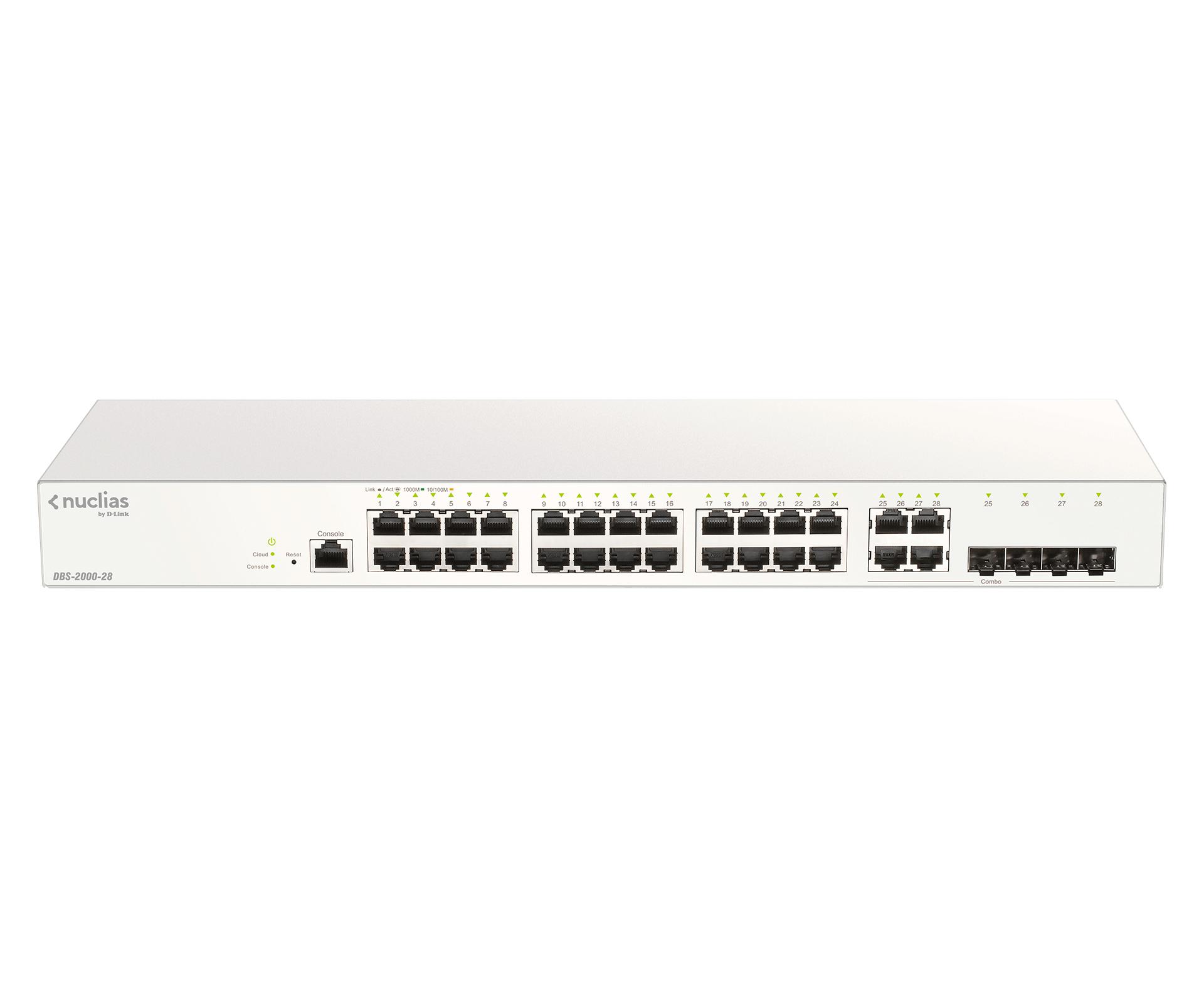 D-Link DBS-2000-28 switch di rete Gestito L2 Gigabit Ethernet [10/100/1000] Grigio (D-Link Nuclias Cloud-Managed DBS-2000-)