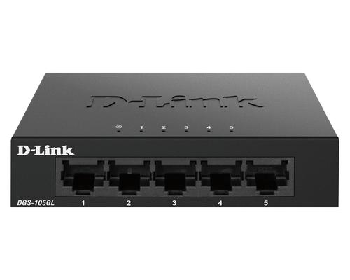 D-Link DGS-105GL switch di rete Non gestito Gigabit Ethernet (10/100/1000) Nero