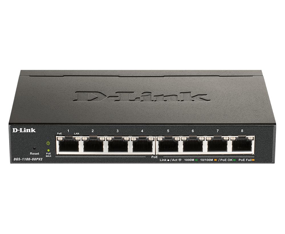 D-LINK DGS 1100-08PV2 - COMMUTATEUR - INTELLIGENT - 8 X 10/100/1000 (POE) - DE BUREAU - POE (64 W)