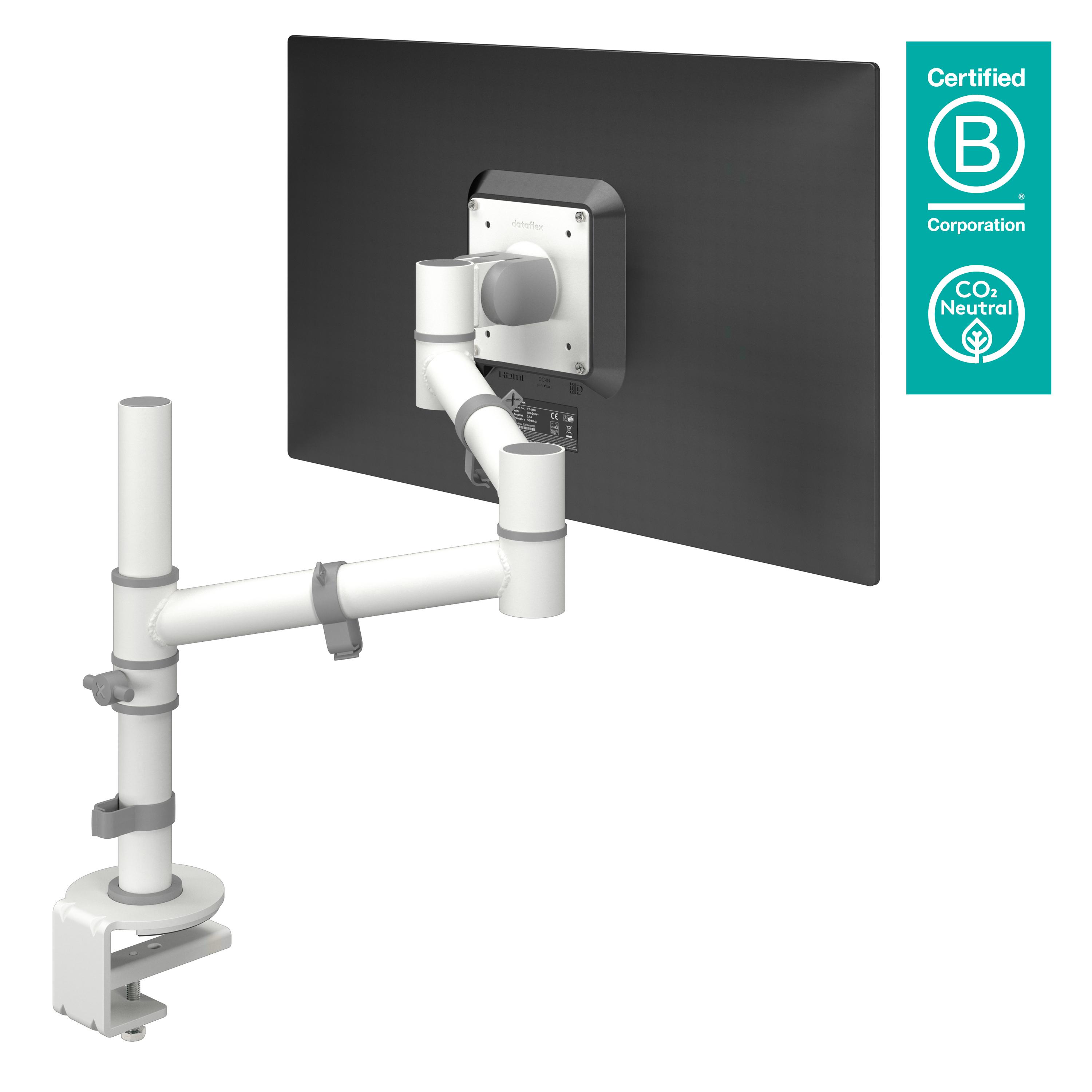 Dataflex Viewgo braccio porta monitor - scrivania 120 (Dataflex Viewgo single monitor arm - white - desk clamp and bolt through