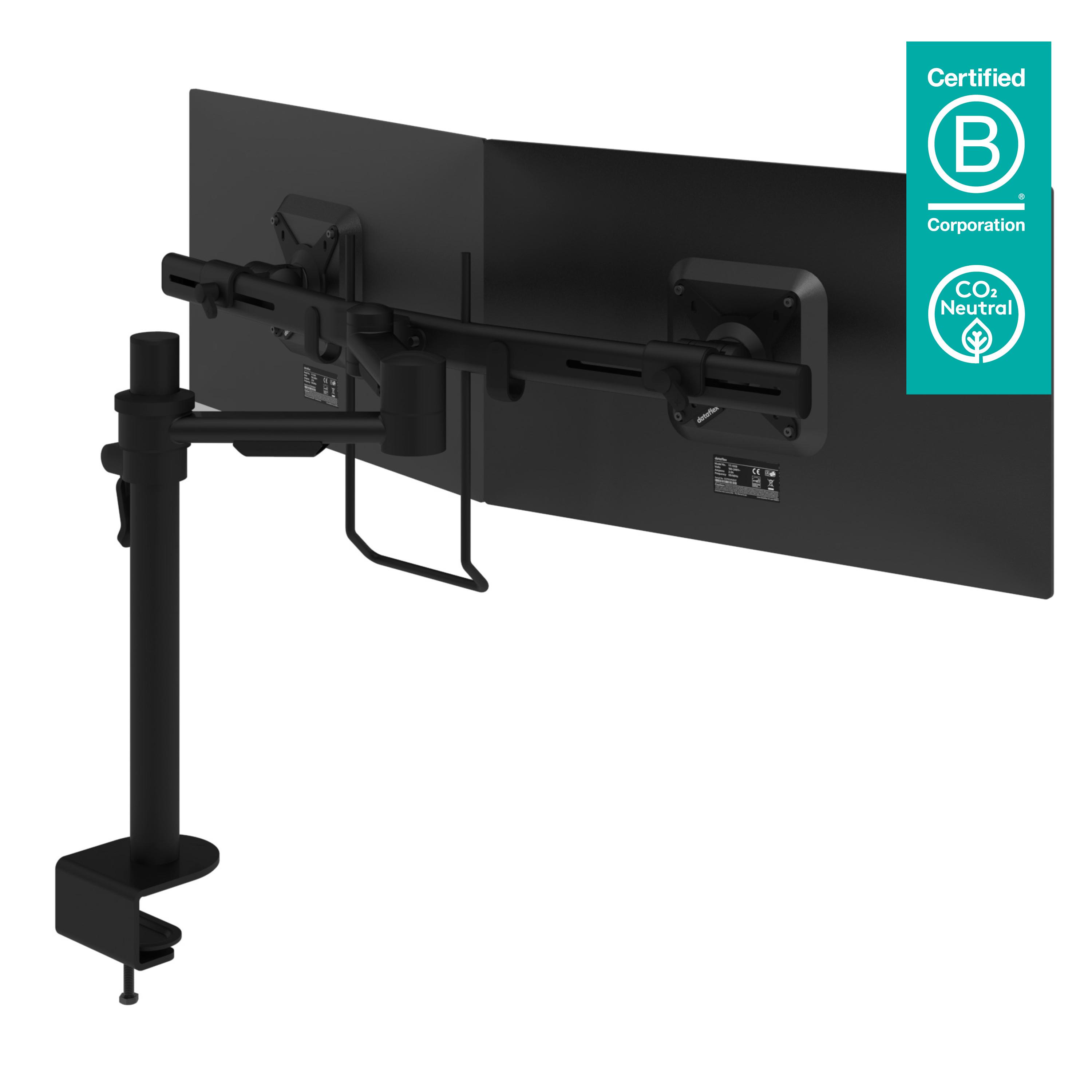 Dataflex 52.603 supporto da tavolo per Tv a schermo piatto 68,6 cm [27] Nero Scrivania (Dataflex Viewmate dual monitor arm - bl