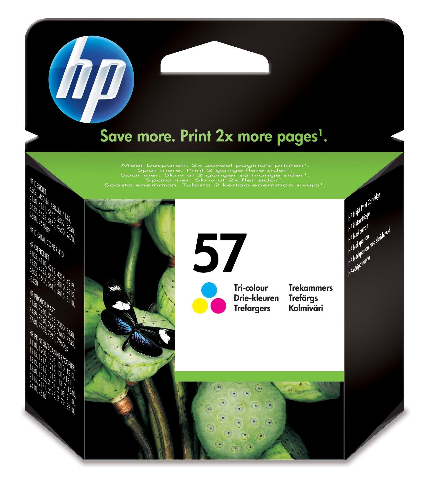 HP 57 Tri-Color Original Ink Cartridge - Ink - [C][Y][M] - per HP DeskJet 450 / 5100 / 5500 / 5600 / 9600 series, HP OfficeJet