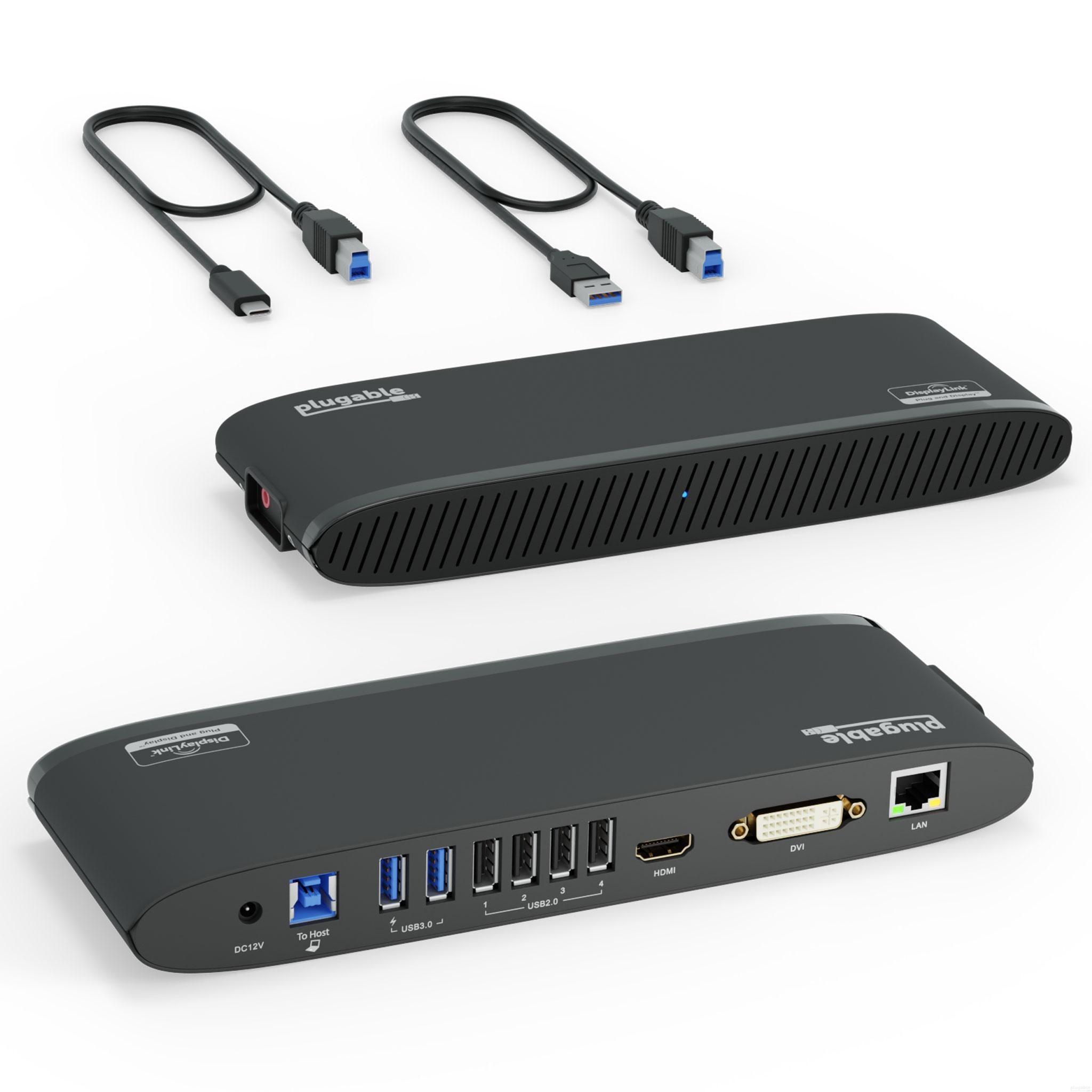 Plugable Technologies UD-3900H Cablato USB 3.2 Gen 1 [3.1 Gen 1] Type-B Grigio (Plugable USB 3.0 Universal DD)