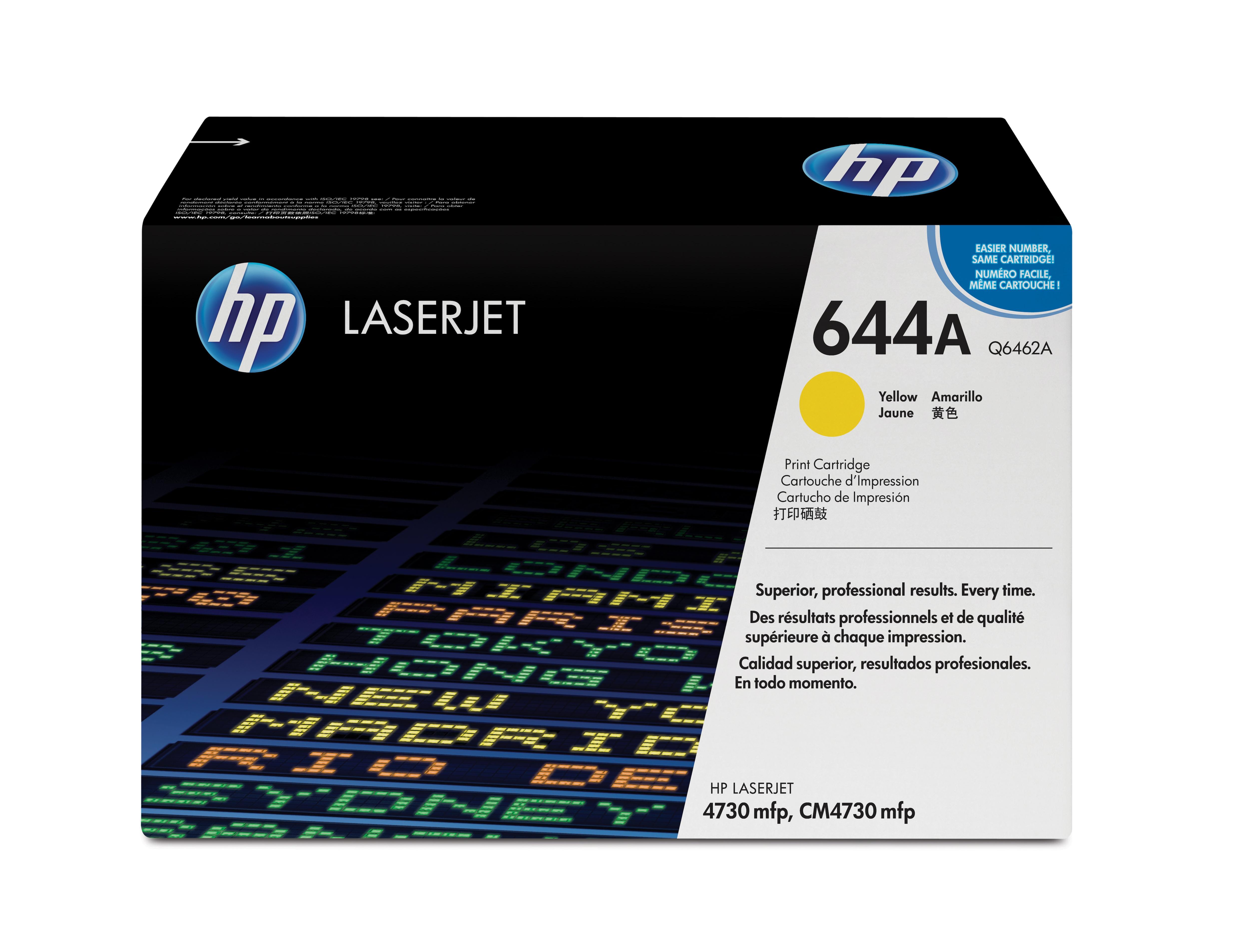 HP 644A Yellow Original LaserJet Toner Cartridge cartuccia toner 1 pz Originale Giallo