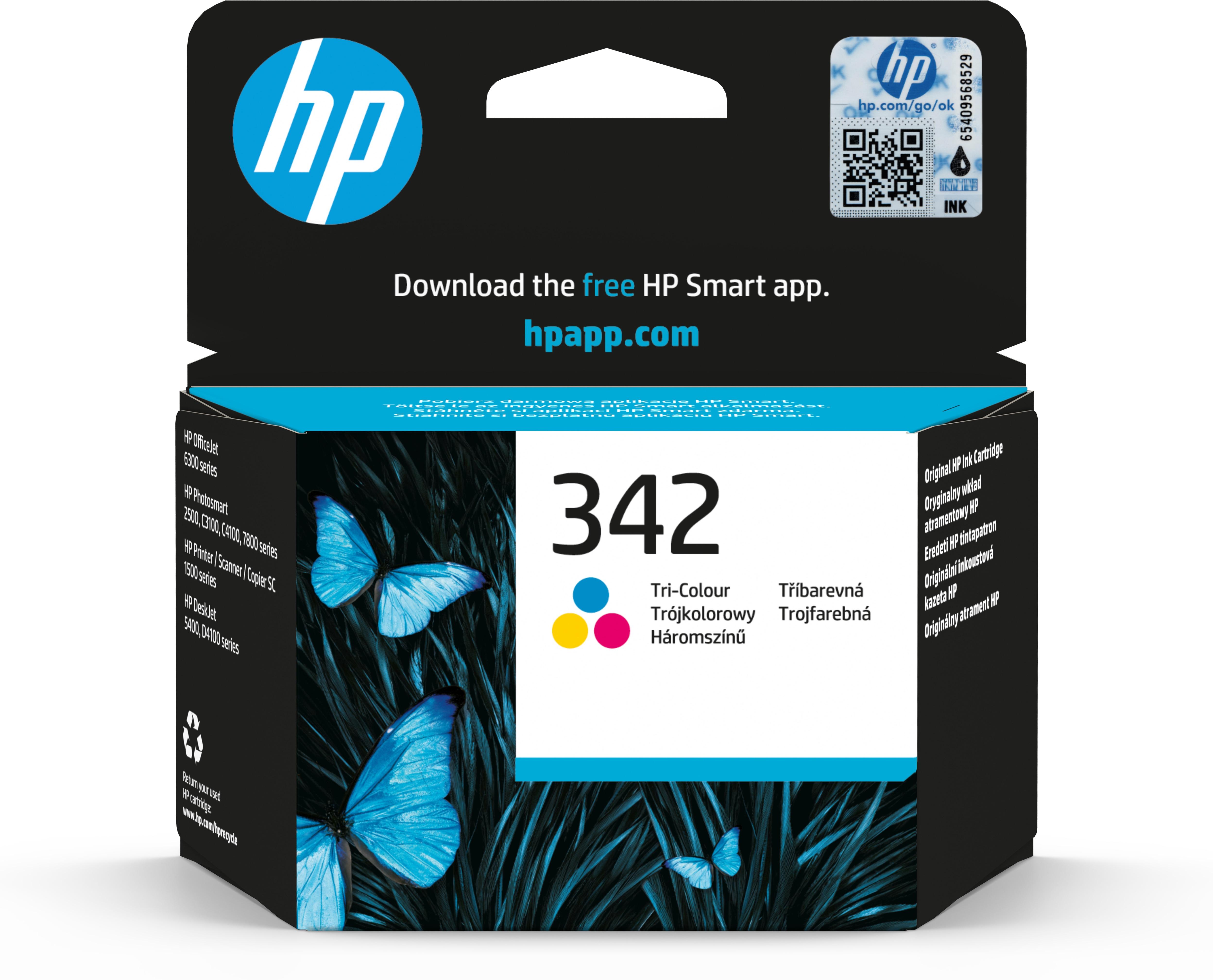 HP 342 Tri-Color Original Ink Cartridge - Ink - [C][Y][M] - per HP OfficeJet 6300 series, HP Photosmart 2500, C3100, C4100, 780