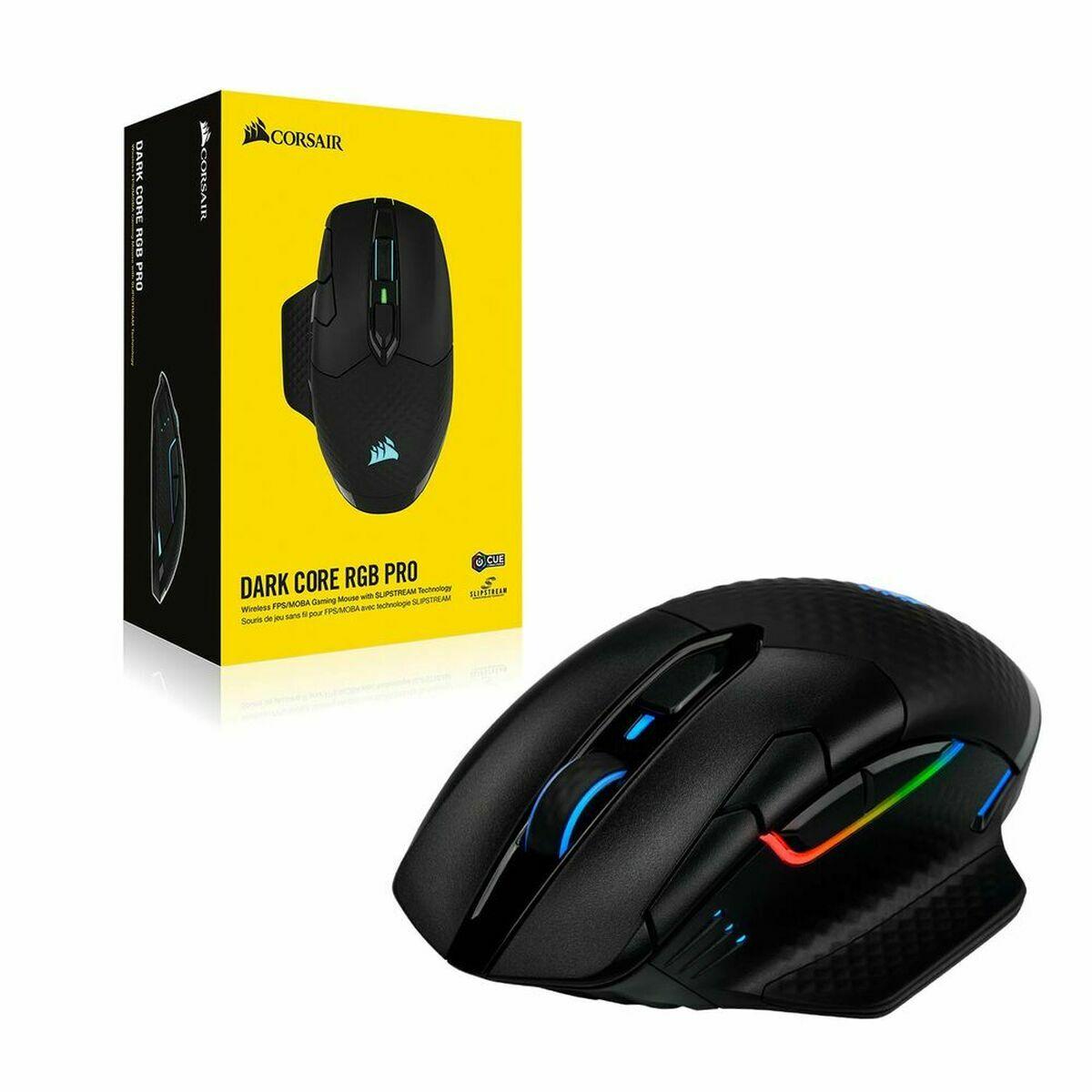 Corsair DARK CORE RGB PRO mouse Mano destra RF Wireless + Bluetooth + USB Type-A Ottico 18000 DPI (CORSAIR DARK CORE RGB PRO W/