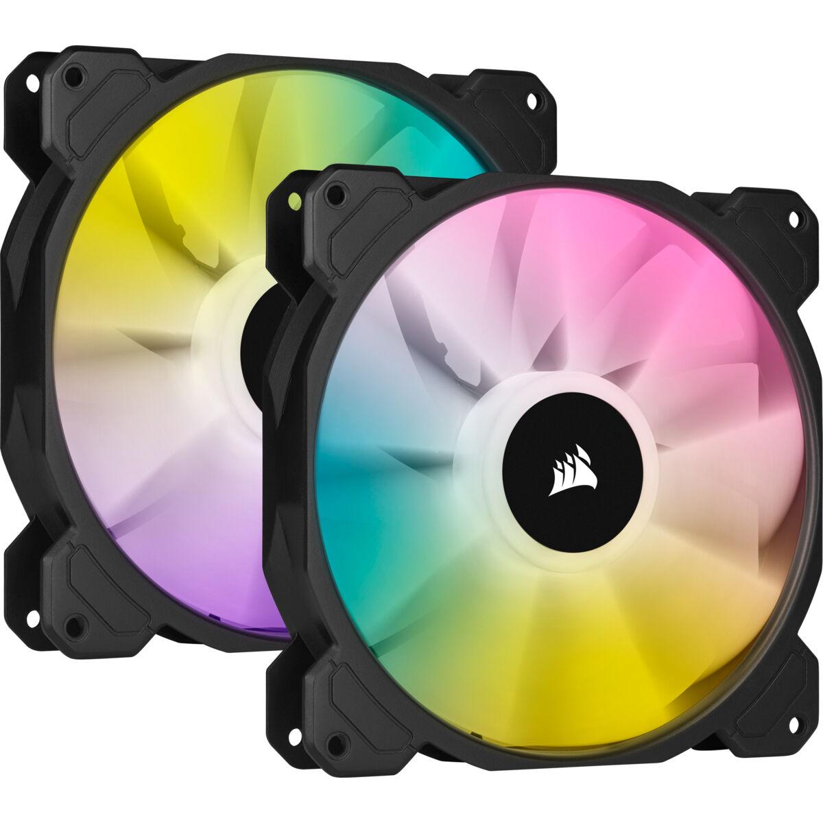 Corsair SP140 RGB ELITE Case per computer Ventilatore 14 cm Nero 2 pz (Corsair iCUE SP140 RGB Elite 140mm High Performance Addr