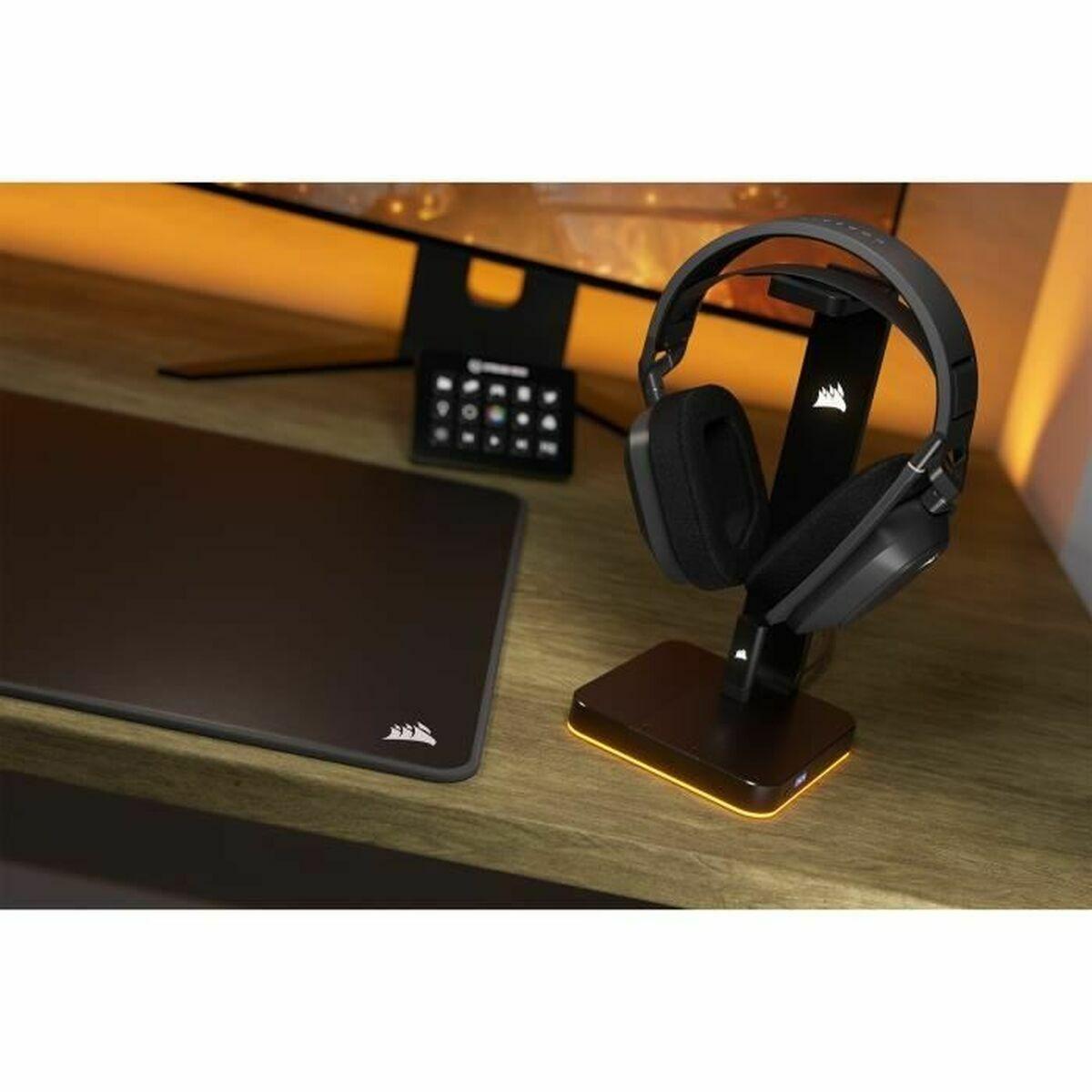 Corsair CA-9011295-EU cuffia e auricolare Wireless A Padiglione Giocare Bluetooth Nero (CORSAIR HS80 WIRELESS HEADSET STEEL GRA