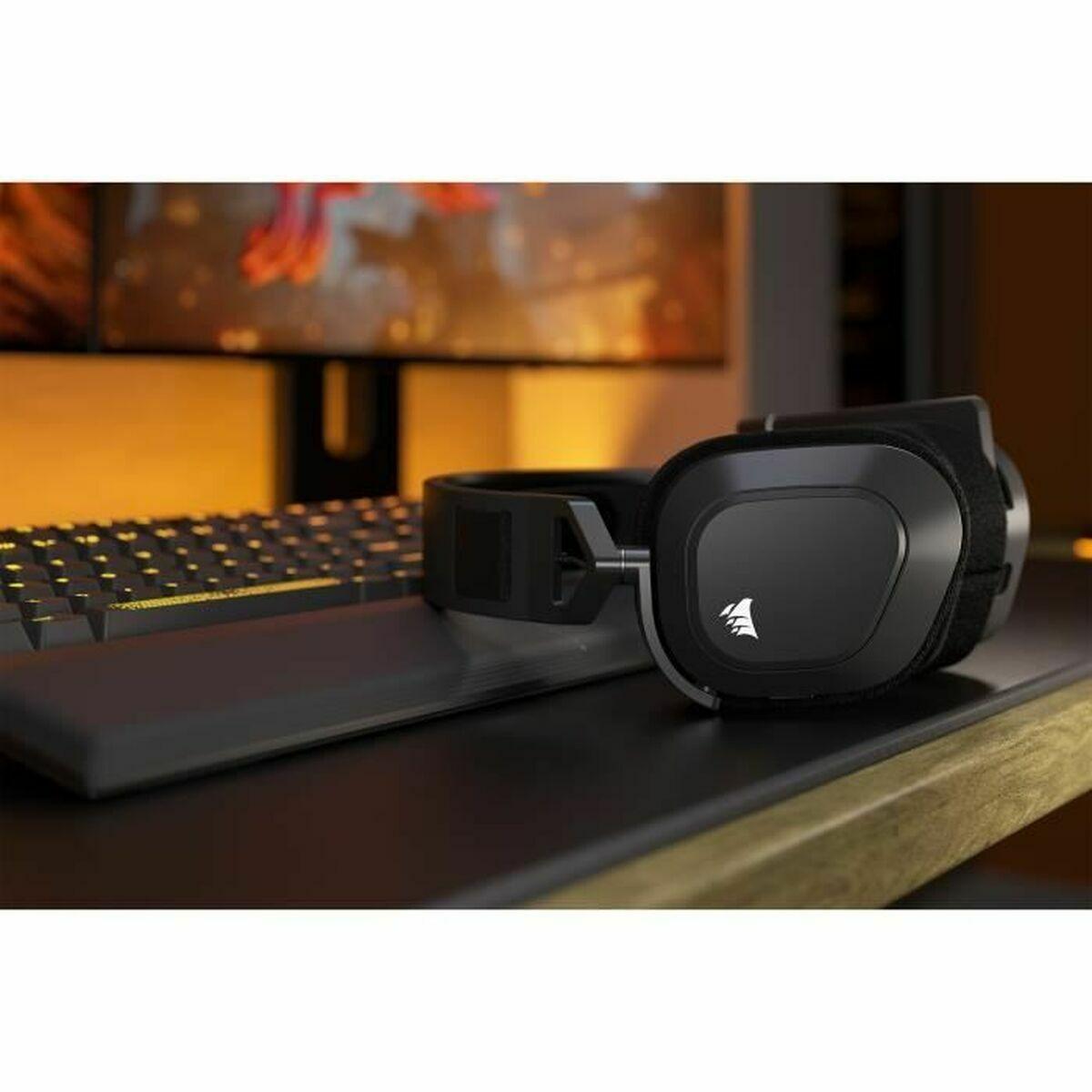 Corsair CA-9011295-EU cuffia e auricolare Wireless A Padiglione Giocare Bluetooth Nero (CORSAIR HS80 WIRELESS HEADSET STEEL GRA