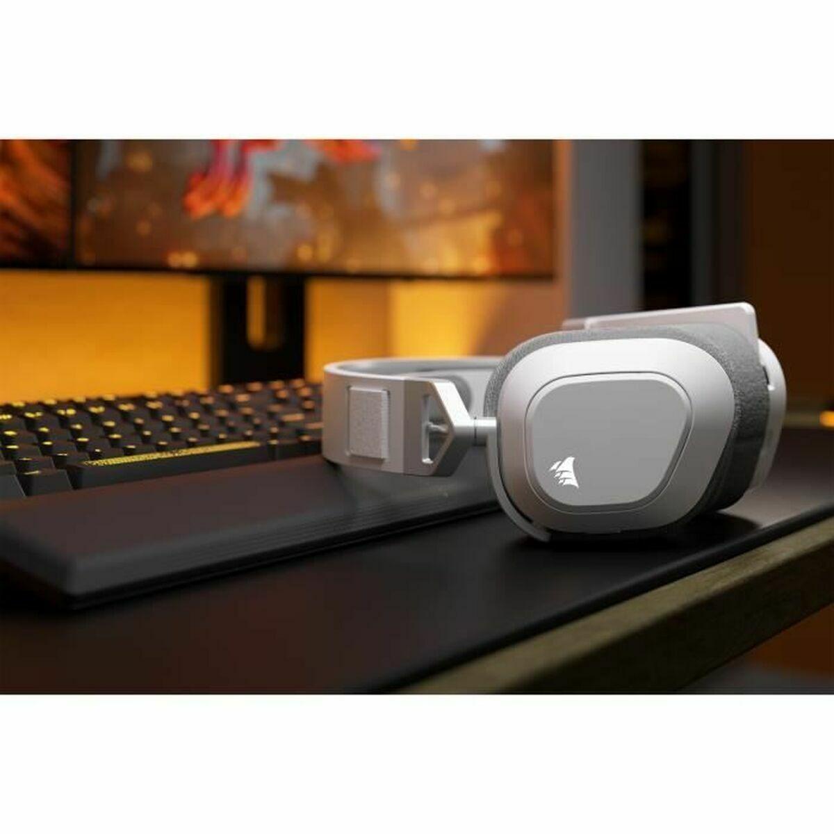 Corsair CA-9011296-EU cuffia e auricolare Wireless A Padiglione Giocare Bluetooth Bianco (CORSAIR HS80 MAX W/L HEADSET WHITE)