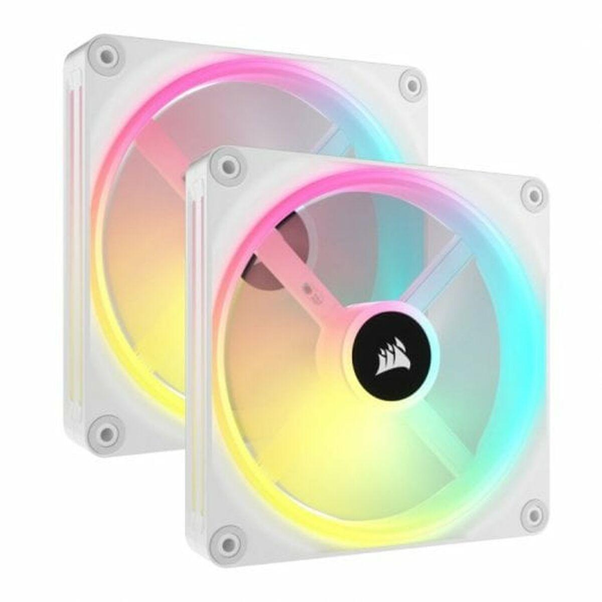 Corsair CO-9051008-WW sistema di raffreddamento per computer Case per computer Ventilatore 14 cm Bianco 2 pz (CORSAIR QX140 RGB