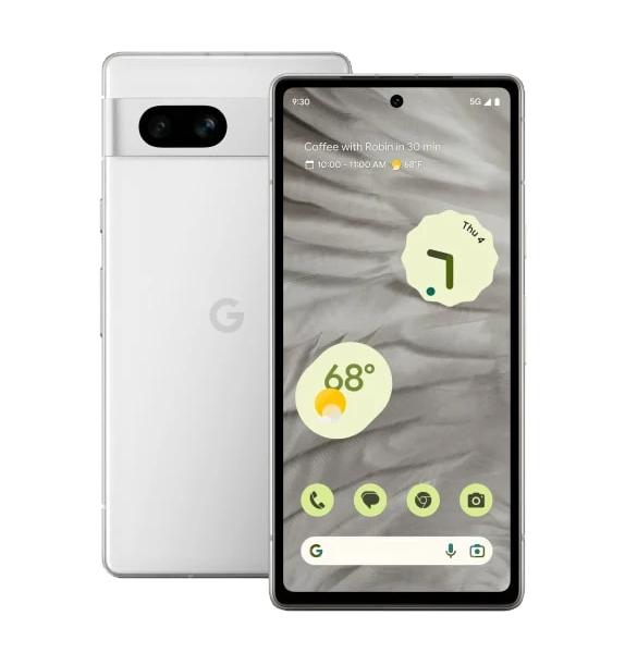 Google Pixel 7a - 128 GB in bianco (smartphone 5G, 15,5 cm - 6,1"", Android 13, fotocamera principale da 64 MP)