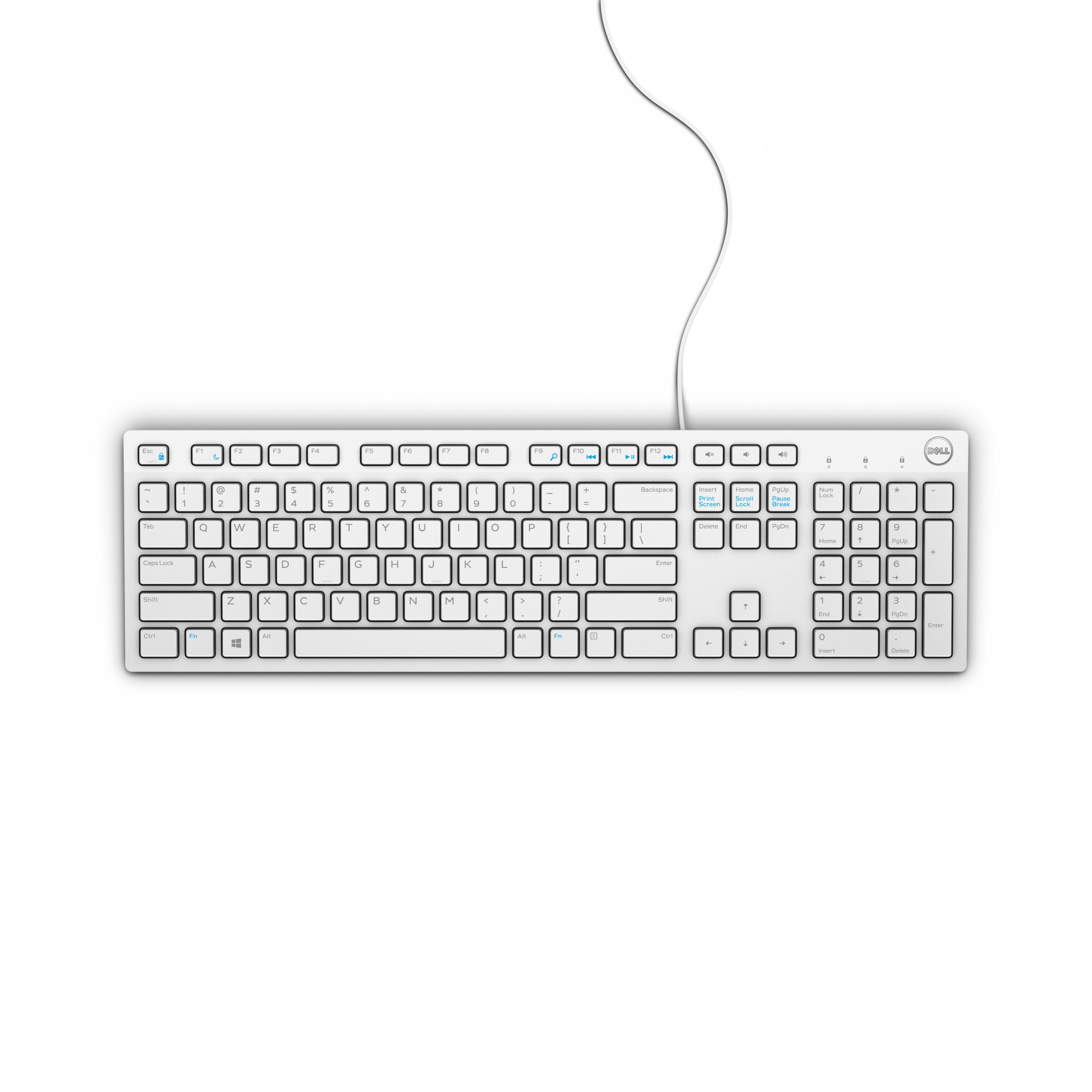 DELL KB216 tastiera USB QWERTY US International Bianco