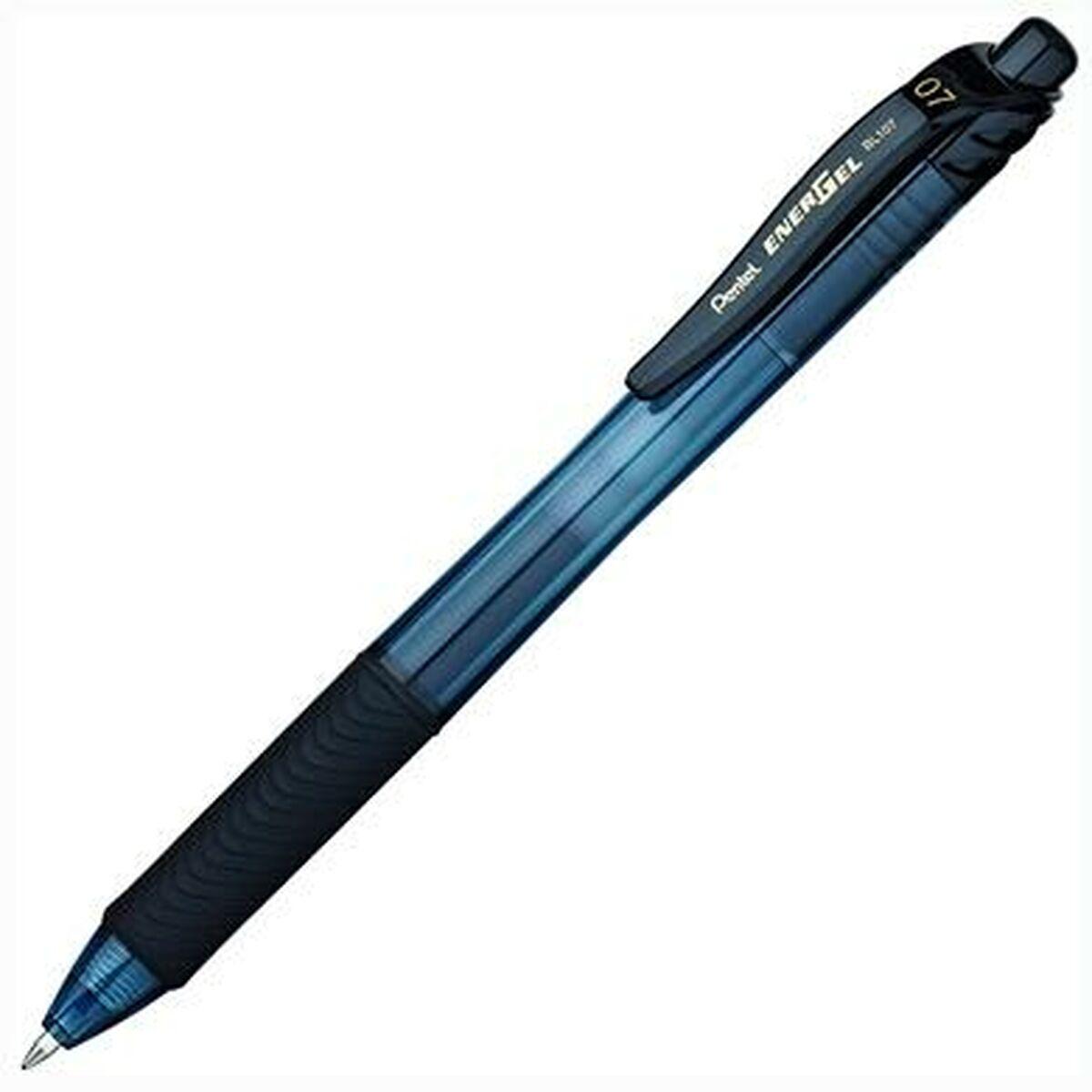 Pentel Energel X Penna in gel retrattile Nero 12 pz (Pentel Energel X Gel Retractable Gel Rollerball Pen 0.7mm Tip 0.35mm Line