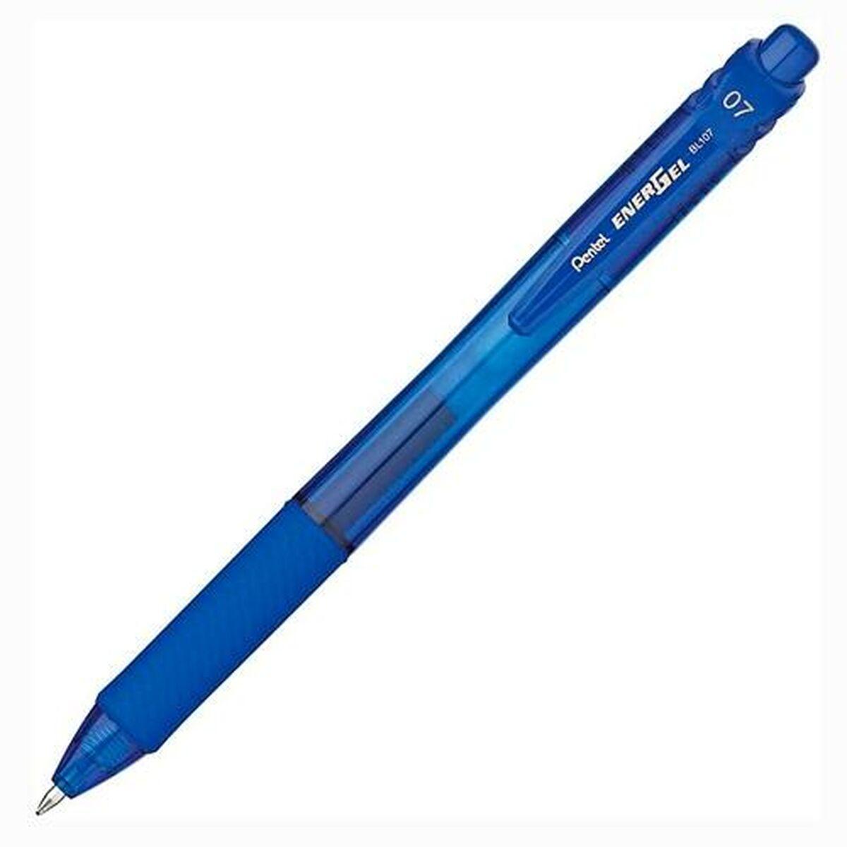 Pentel Energel X Penna in gel retrattile Blu 12 pz (Pentel Energel X Gel Retractable Gel Rollerball Pen 0.7mm Tip 0.35mm Line B