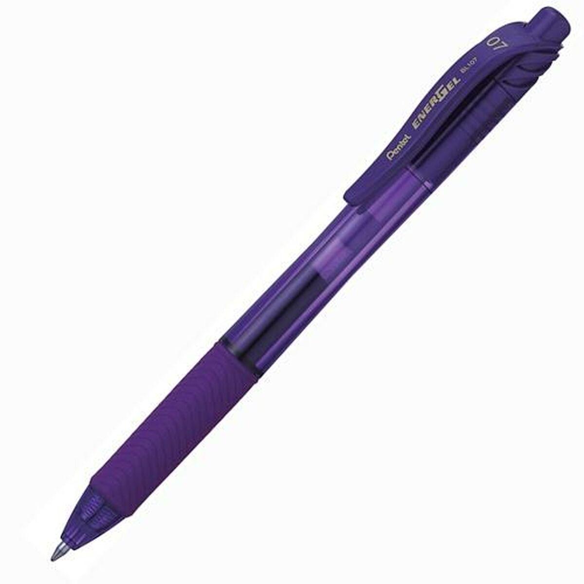 Pentel EnerGel X Penna retrattile a clip Viola (Pentel Energel X Gel Retractable Gel Rollerball Pen 0.7mm Tip 0.35mm Line Viole