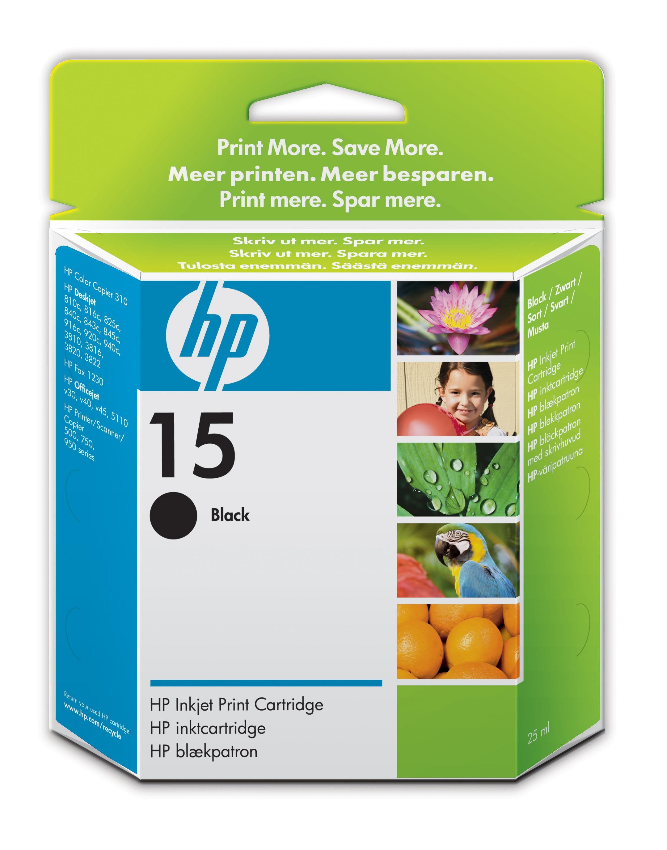 HP Cartuccia originale inchiostro nero 15 grande