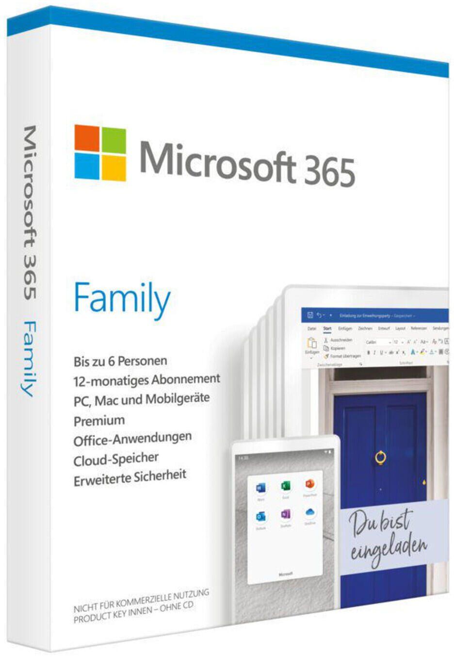 MICROSOFT 365 FAMILY 32/64BIT MULTILINGUA EUROZONE SUBSCRIPTION 12 MESI