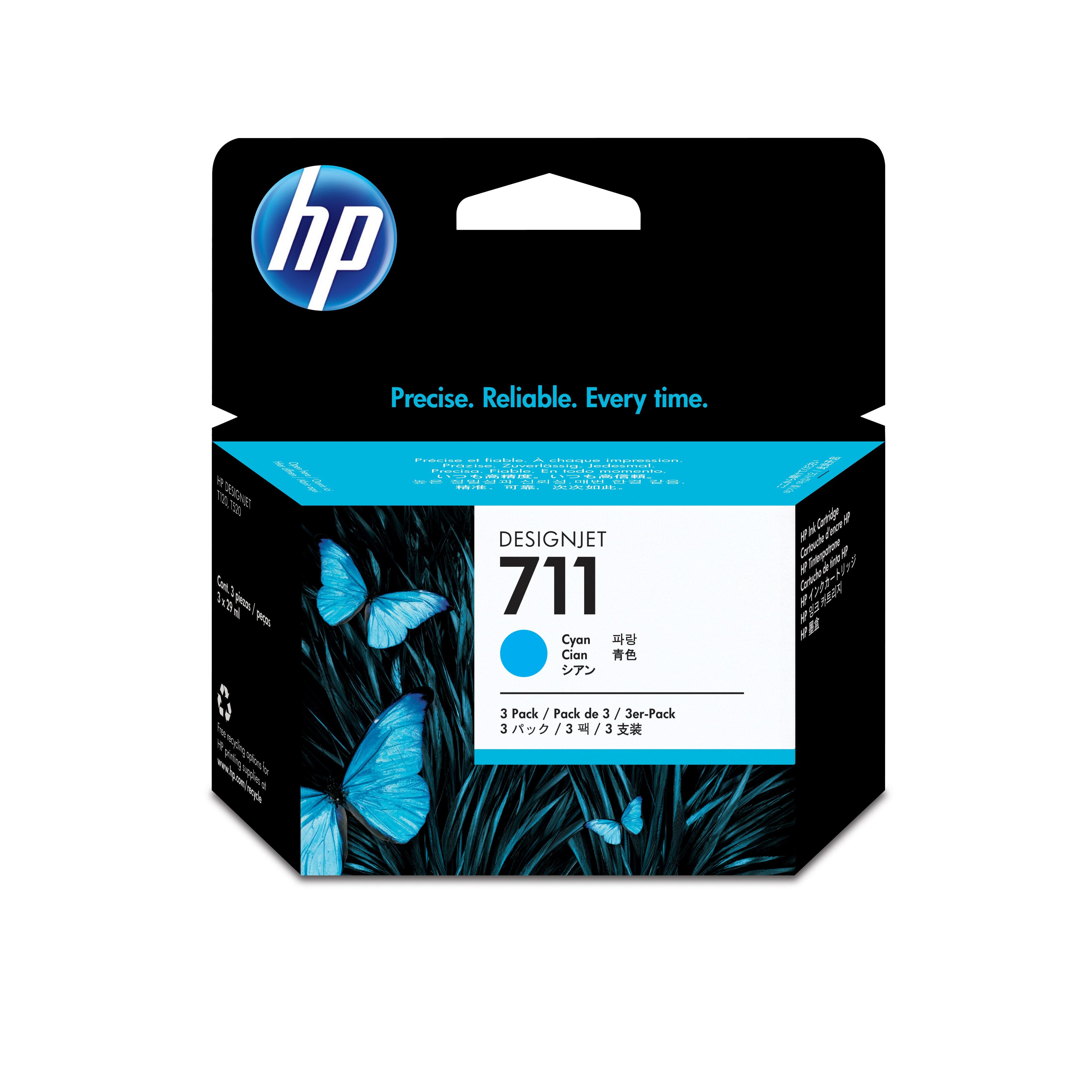 HP 711 - Confezione da 3 - 29 ml - ciano - origin