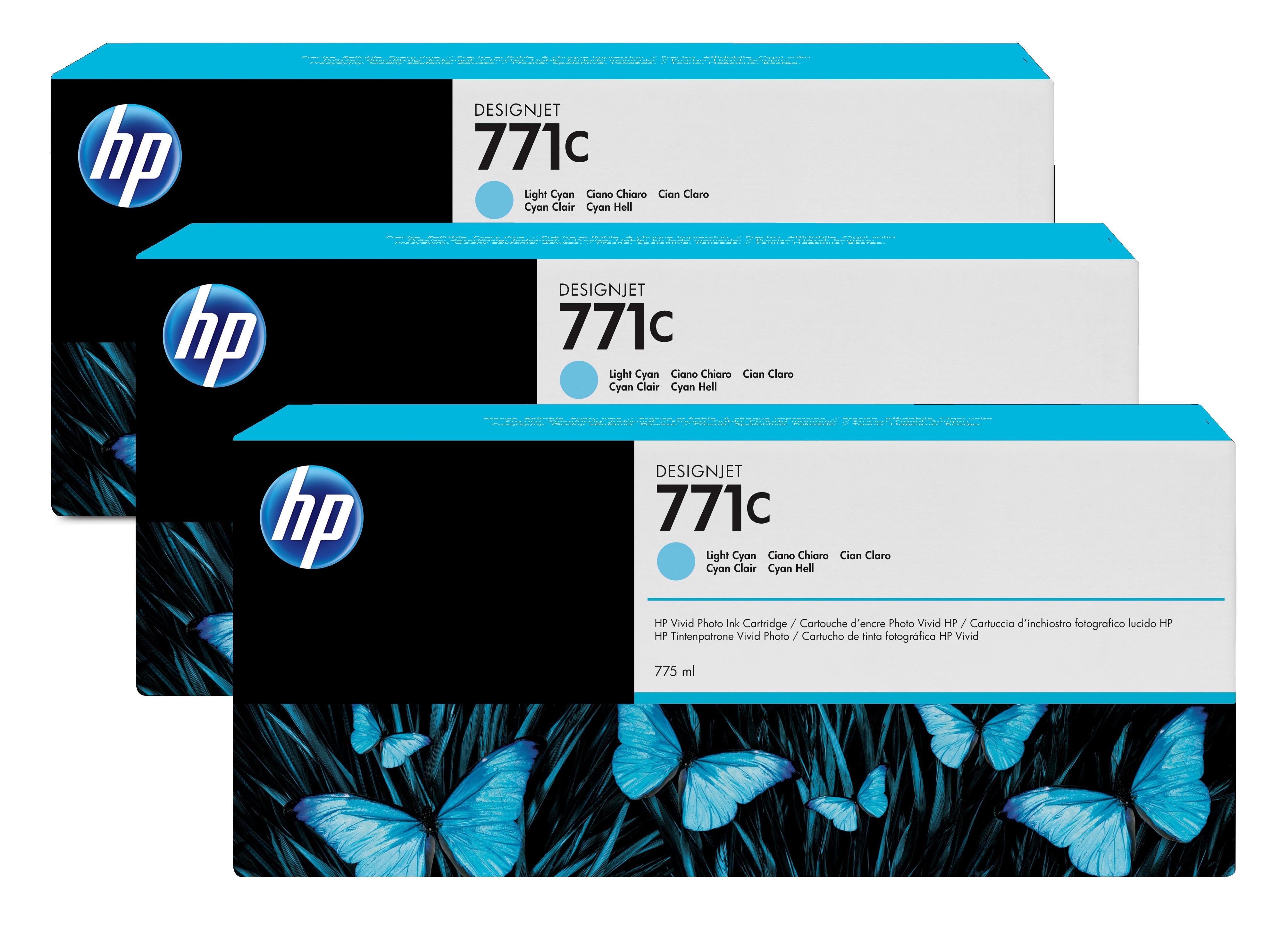 HP 771C - Confezione da 3 - 775 ml - cyan chiaro