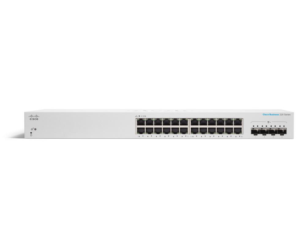 Cisco CBS220-24T-4G | Switch | 24x RJ45 1000Mb/s, 4x SFP, Desktop, Rack