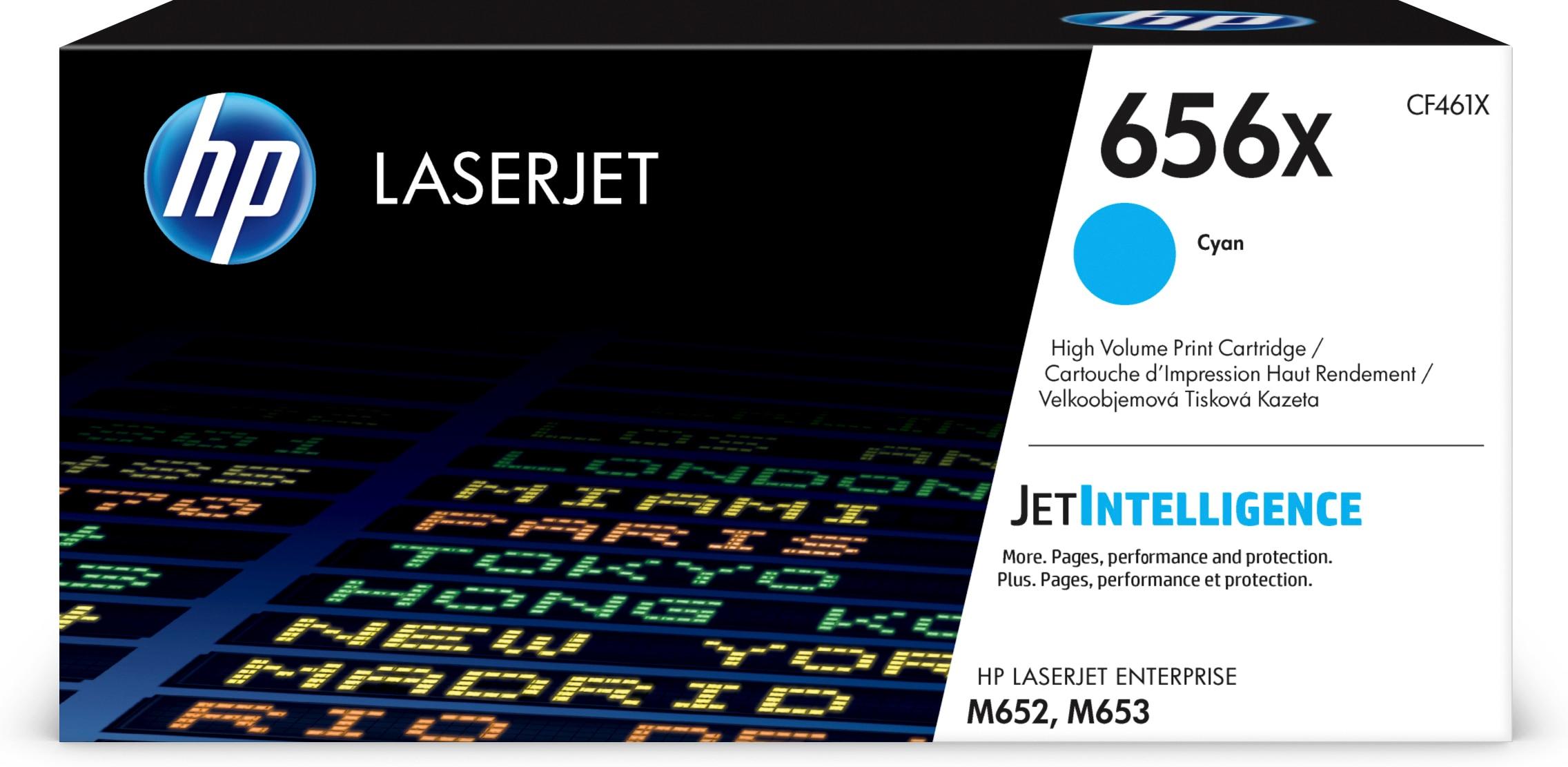 HP 656X Cyan LaserJet Toner Cartridge - Toner - C - per HP Color LaserJet Enterprise M652 / M653 / HP Color LJ Managed E65050dn