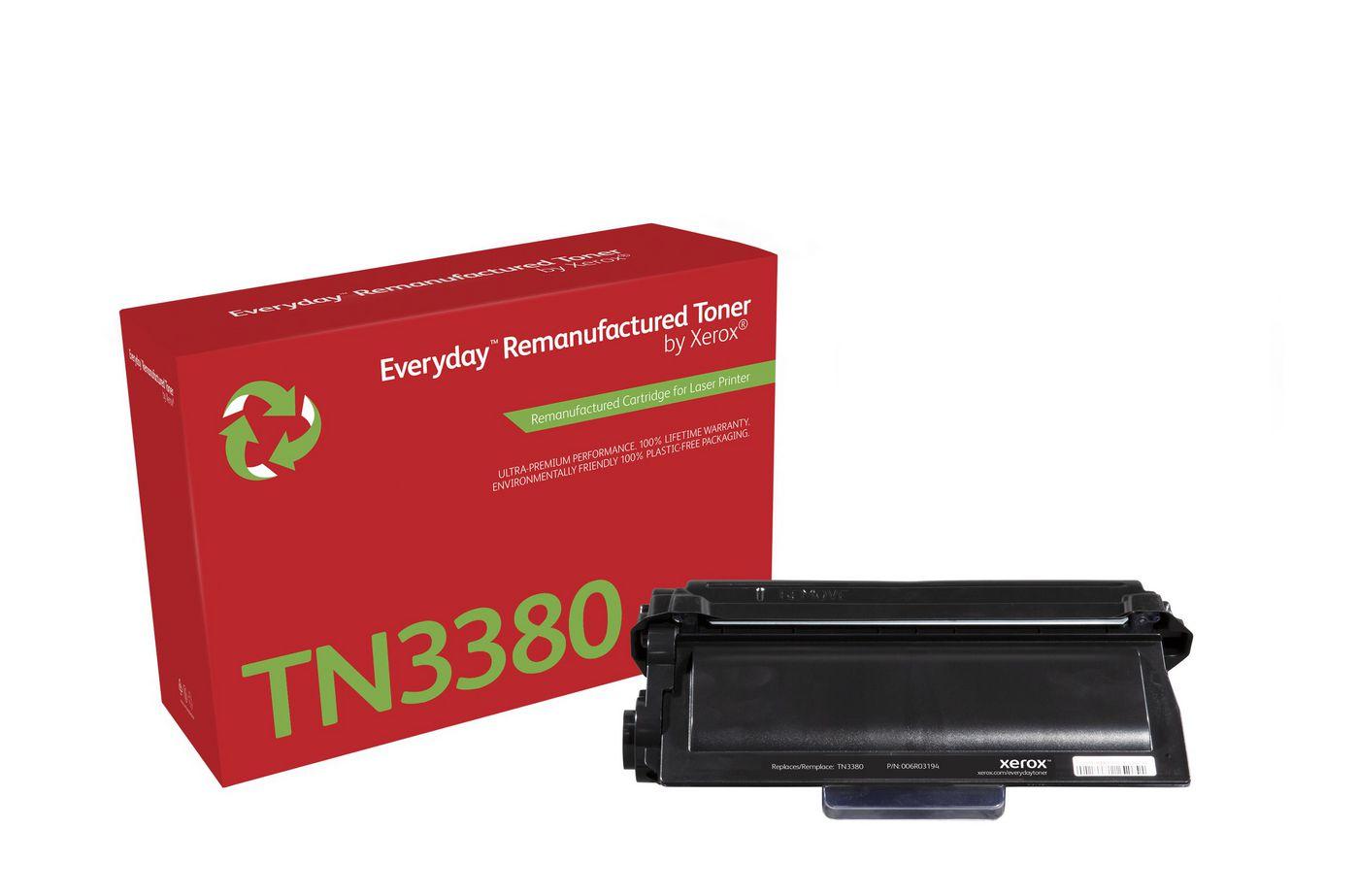 Everyday Remanufactured Toner Nero Everyday Rigenerato di Xerox per Brother TN3380, Alta capacità 