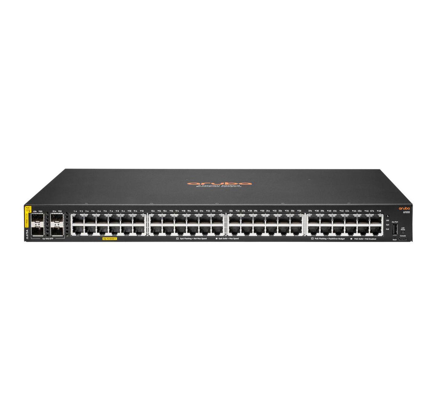 Aruba 6100 48G Class4 PoE 4SFP+ 370W Switch