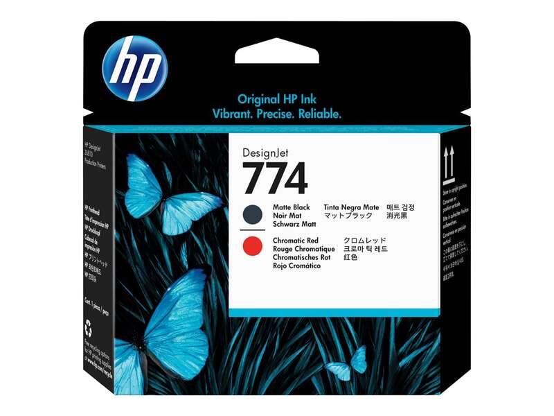 HP Testina di stampa nero opaco/rosso cromatico 774 DesignJet