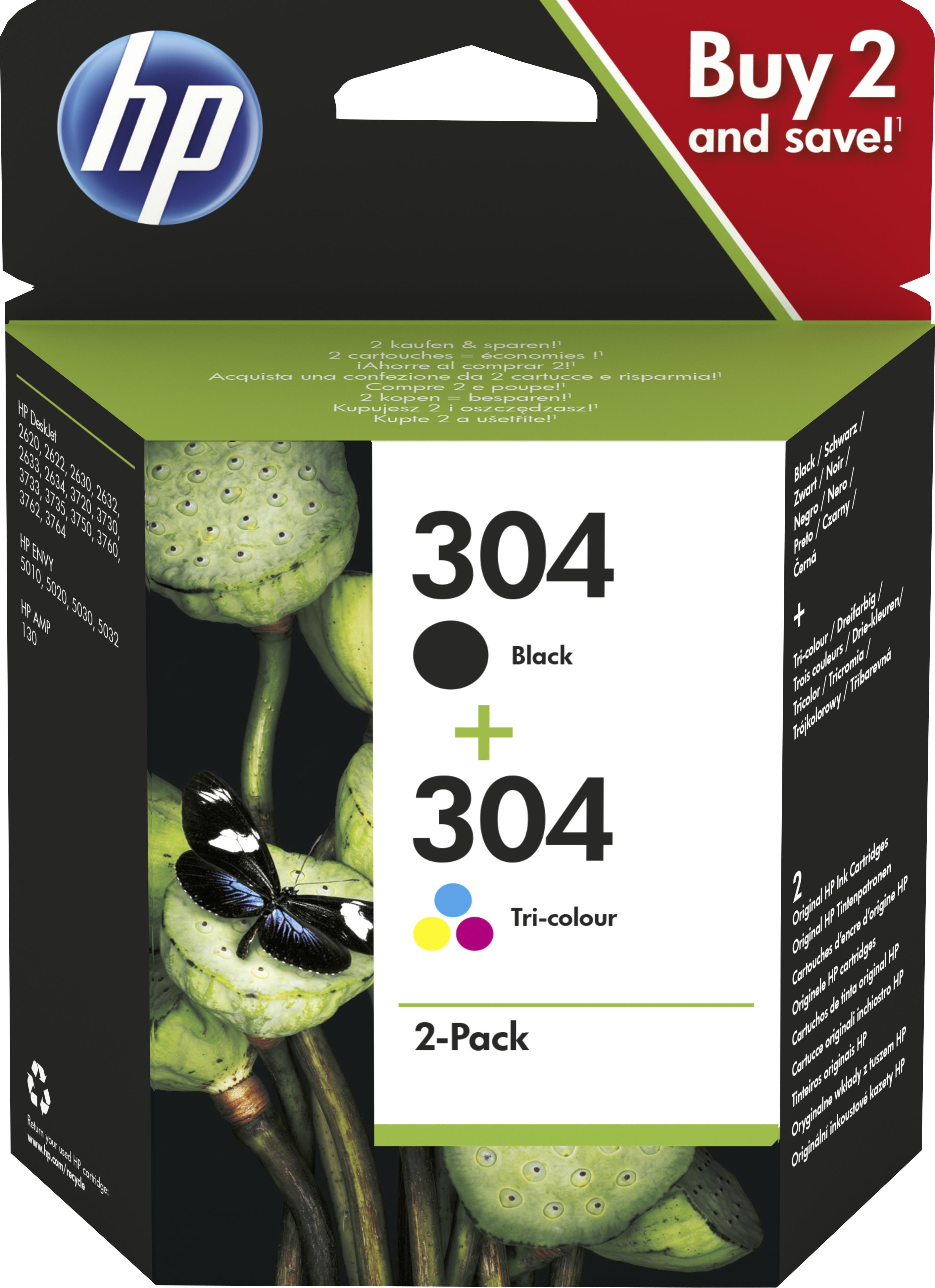 3JB05AE/301 HP 304 INK 2-PACK BLIST